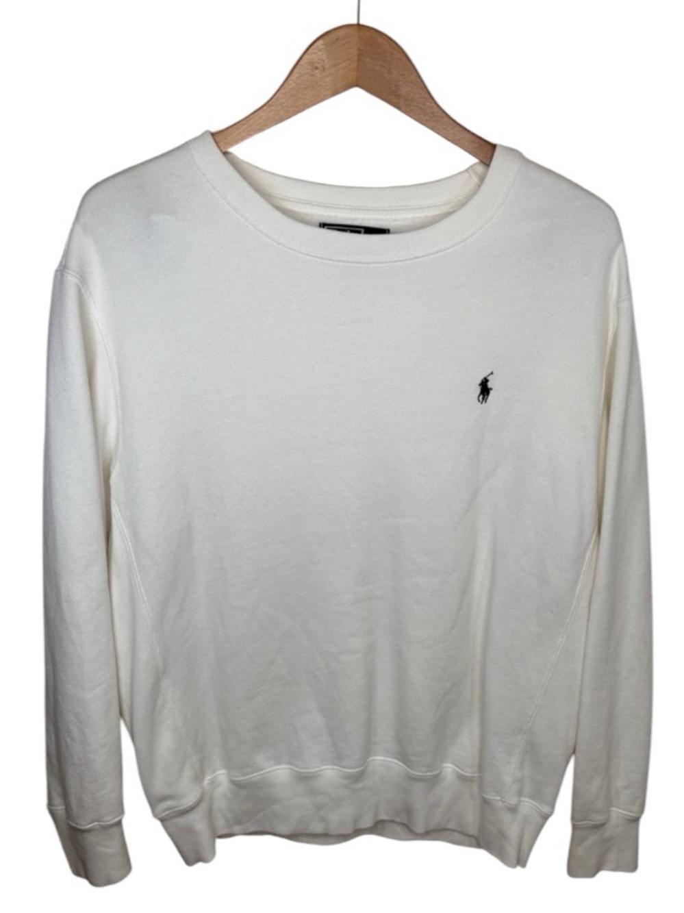 Polo by Ralph Lauren White Cotton Crewneck Sweatshirt Men Size L